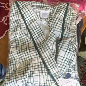 LAKE juniper (green) Plaid Robe 100% Pima Cotton